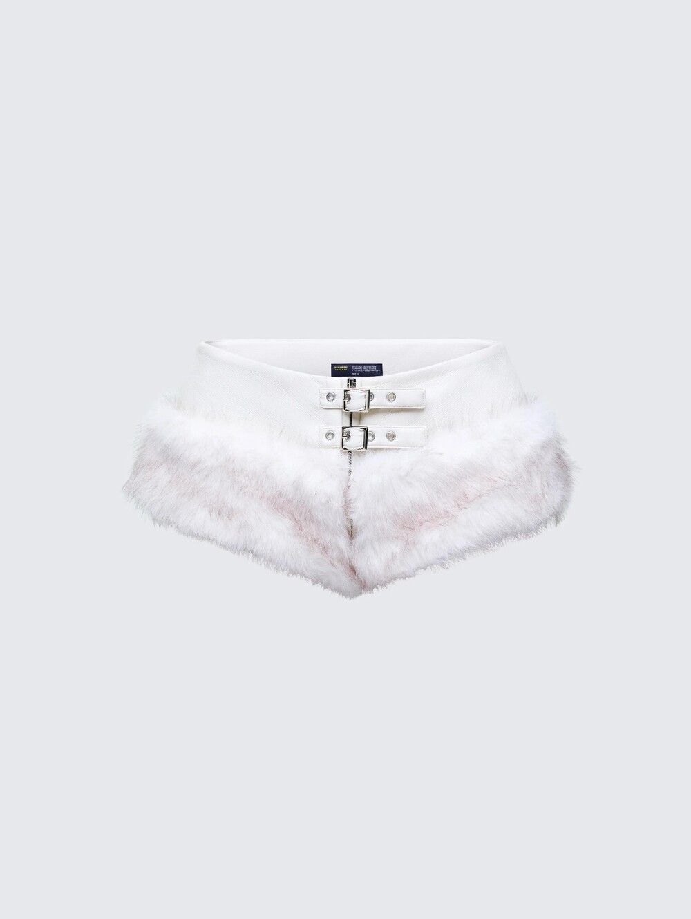 FINESSE Larina White Fair Fur Micro Shorts/Size M/WHN/MSRP$59